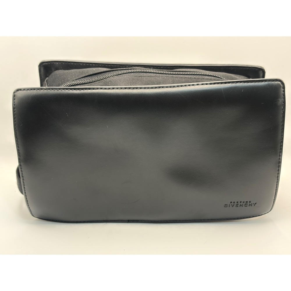 Parfums Givenchy Black Toiletry Bag Travel Makeup Pouch 4G Logo Embossed